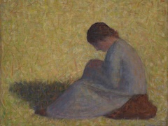 Peasant Woman Seated in the Grass by Georges Seurat